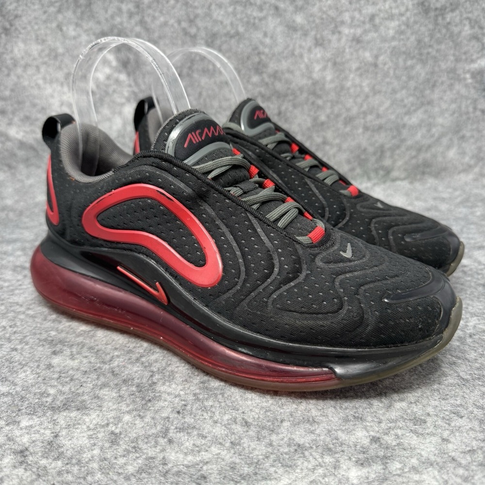 Nike Air Max 720 Mesh Bred Rare Shoes Mens Size 7.5‎ CN9833-001 Black Red